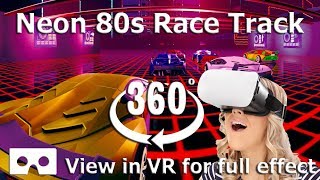 VR Tron Neon 80's retro Race Game 360 4K Video