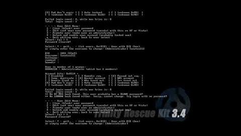 quitar contraseña windows con trinity rescue kit 3 4
