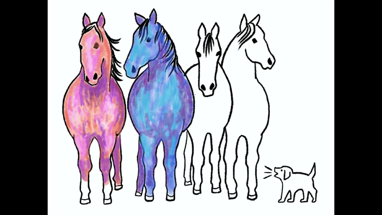 Procreate Time Lapse iPad Art Horses & Barking Dog