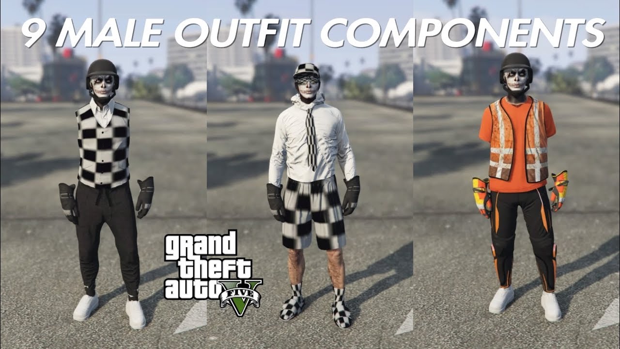 (OUTDATED MERGING COMPONENTS) GTA 5 ONLINE 9 MALE OUTFIT COMPONENTS + WRITTEN COMPONENTS