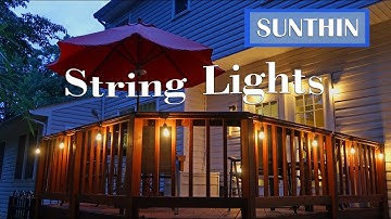 SUNTHIN Outdoor String Lights ⭐Commercial Edison Bulbs (2 X 48 ft)  Review 👈