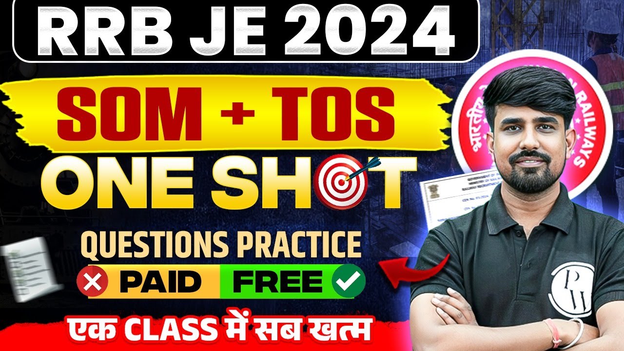 SOM + TOS In ONE SHOT Questions Practice | RRB JE Civil Engineering Classes | SOM RRB JE