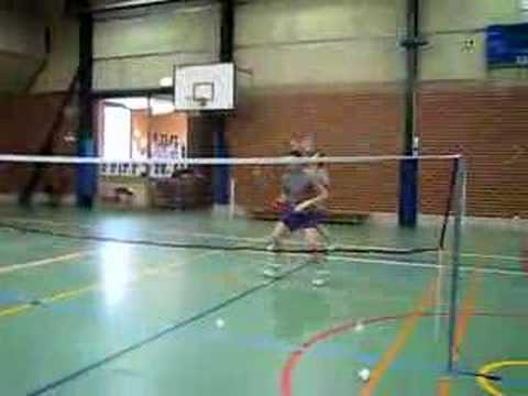 Badminton training awesome doubles team