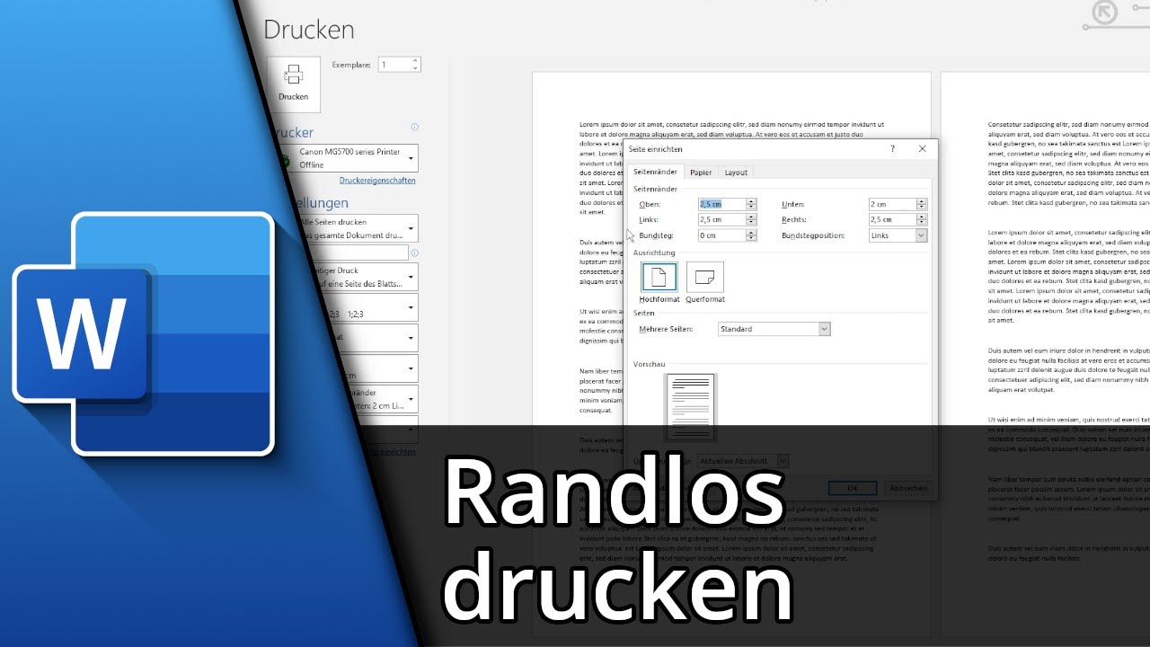 Word randlos drucken | Word ohne Rand drucken ✅ Tutorial