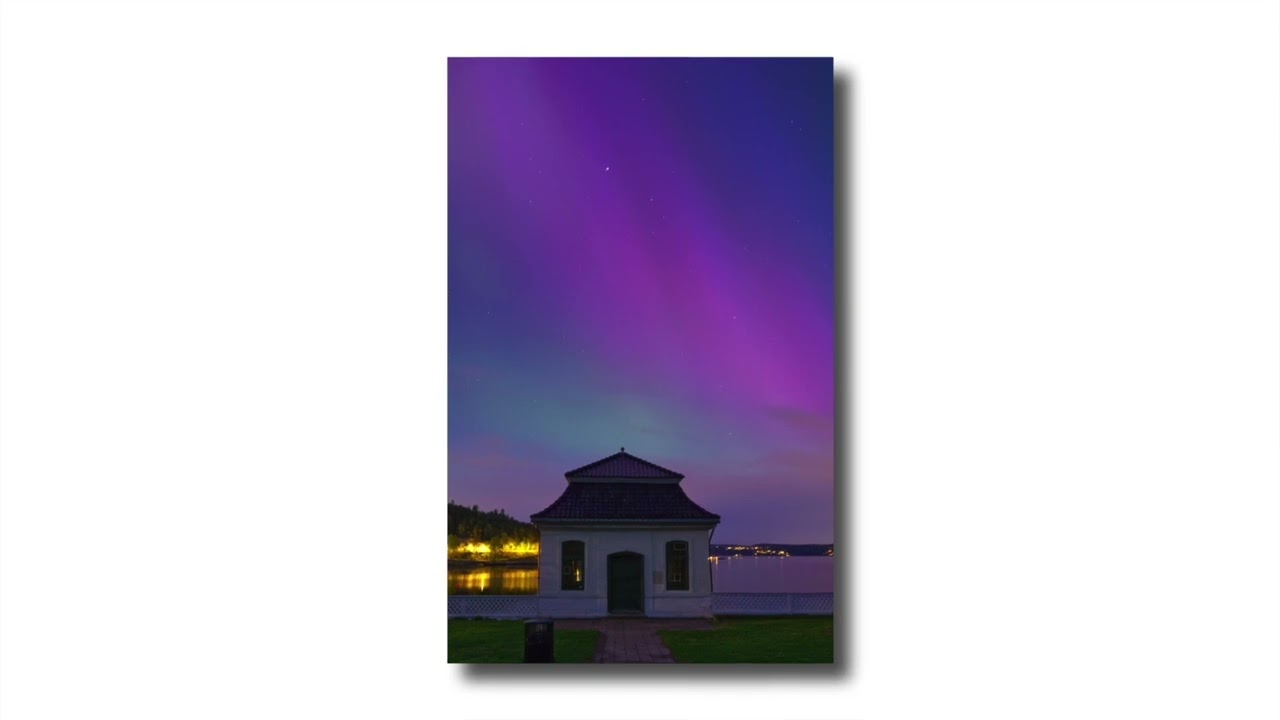 Oslo Night Sky: Aurora and the Moon