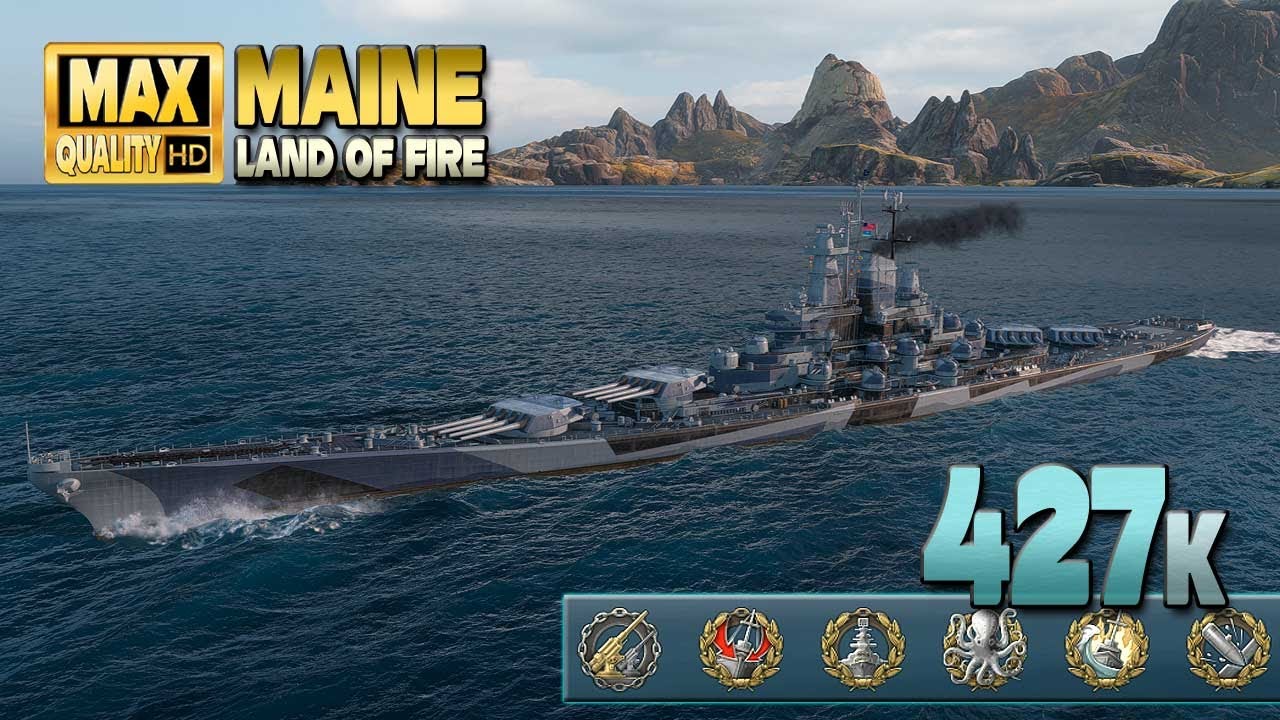 Линкор «Мэн» с большим 4300 BXP в гонке вооружений - World of Warships