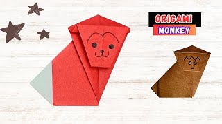 ORIGAMI MONKEY: How to Make an Easy Paper Monkey | Origami Monkey Instructions | Paper Animals