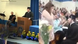 Graduate proposes during commencement ceremony
