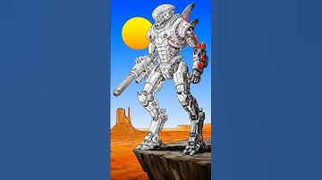 BATTLE ROBOT | FROM LINE ART TO ANIMATION 🤖 🤖 🤖 🤖 #robot #robots