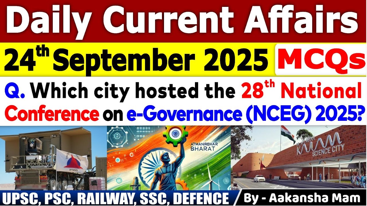 24th September Current Affairs 2025 | Current Affairs Today | Daily Current Affairs 2025 