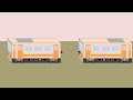 お菓子の箱で想像して遊ぶ電車アニメーション