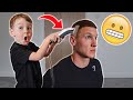 I let my 3 year old son cut my hair