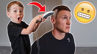 I let my 3 year old son cut my hair