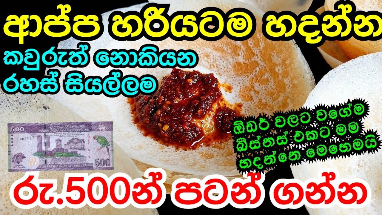 ලක්ෂ ගණනින් මුදල් උපයන ආප්ප ව්‍යාපාරයෙ රස රහස් සියල්ලම./home business/business ideas/hoppers recipe