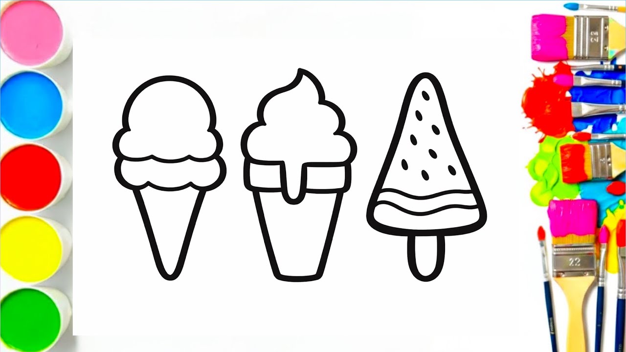 How to draw three delicious ice cream cones | step by step