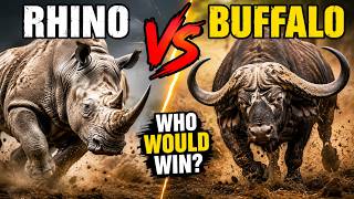 Rhino vs Buffalo Battle – The Ultimate Animal Showdown!