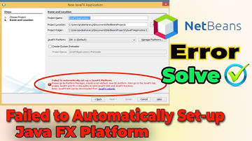 Failed to automatically set up a JavaFX Platform SOLVED IN Apache NetBeans #java #javaError #netbean