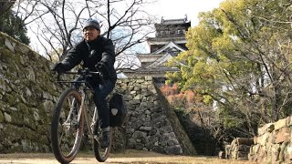 フロントラック装着、お試し広島城ライドへ。