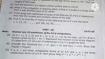 10th std Maths 3rd revision exam question paper 2023/10th maths question