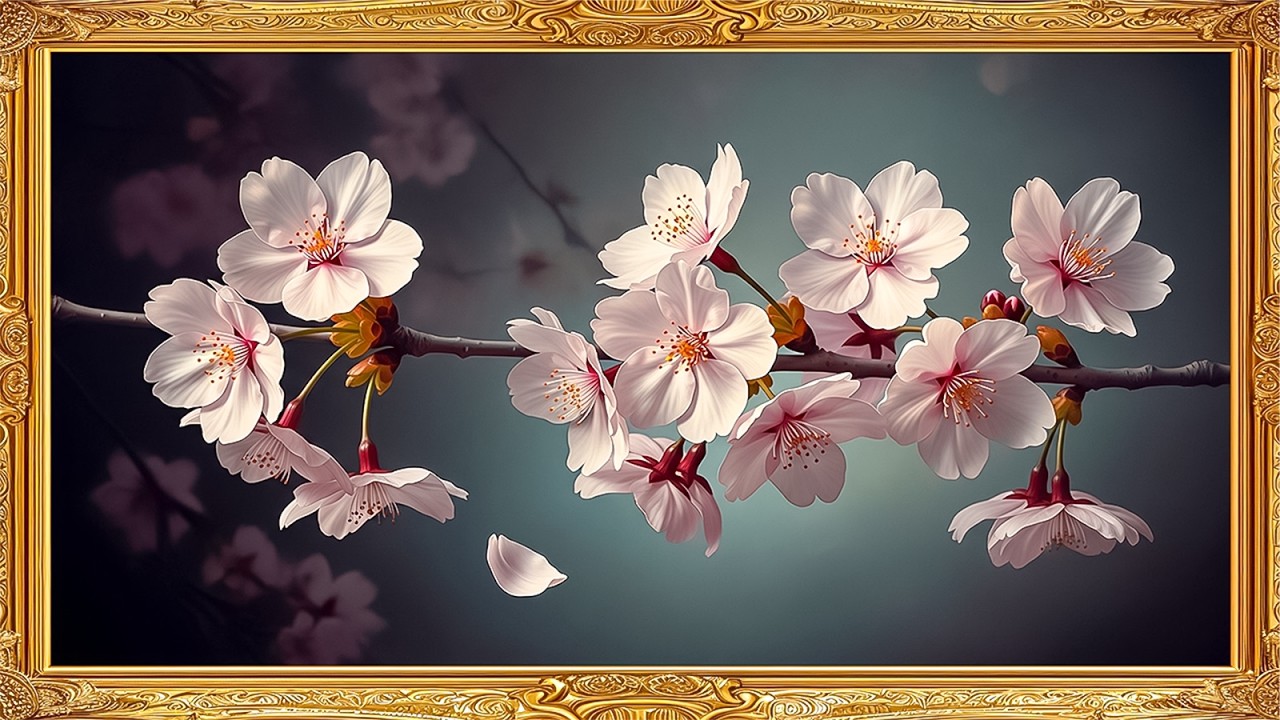 Sakura Japan 🌸 Relaxing Zen Visuals | Luxury Oil Painting Aesthetic 4K