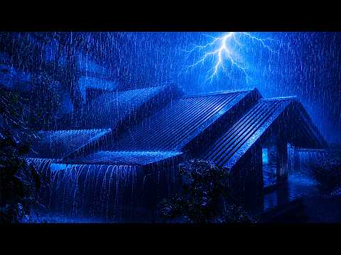 Goodbye Stress Tonight with Heavy Rain on Tin Roof & Rolling Thunder | White Noise for Relaxation
