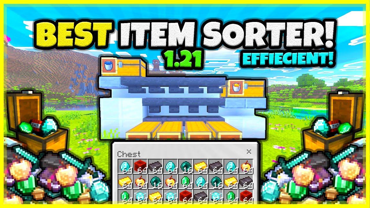 BEST ITEM SORTER EVER!! In Minecraft Bedrock 1.21 - YouTube