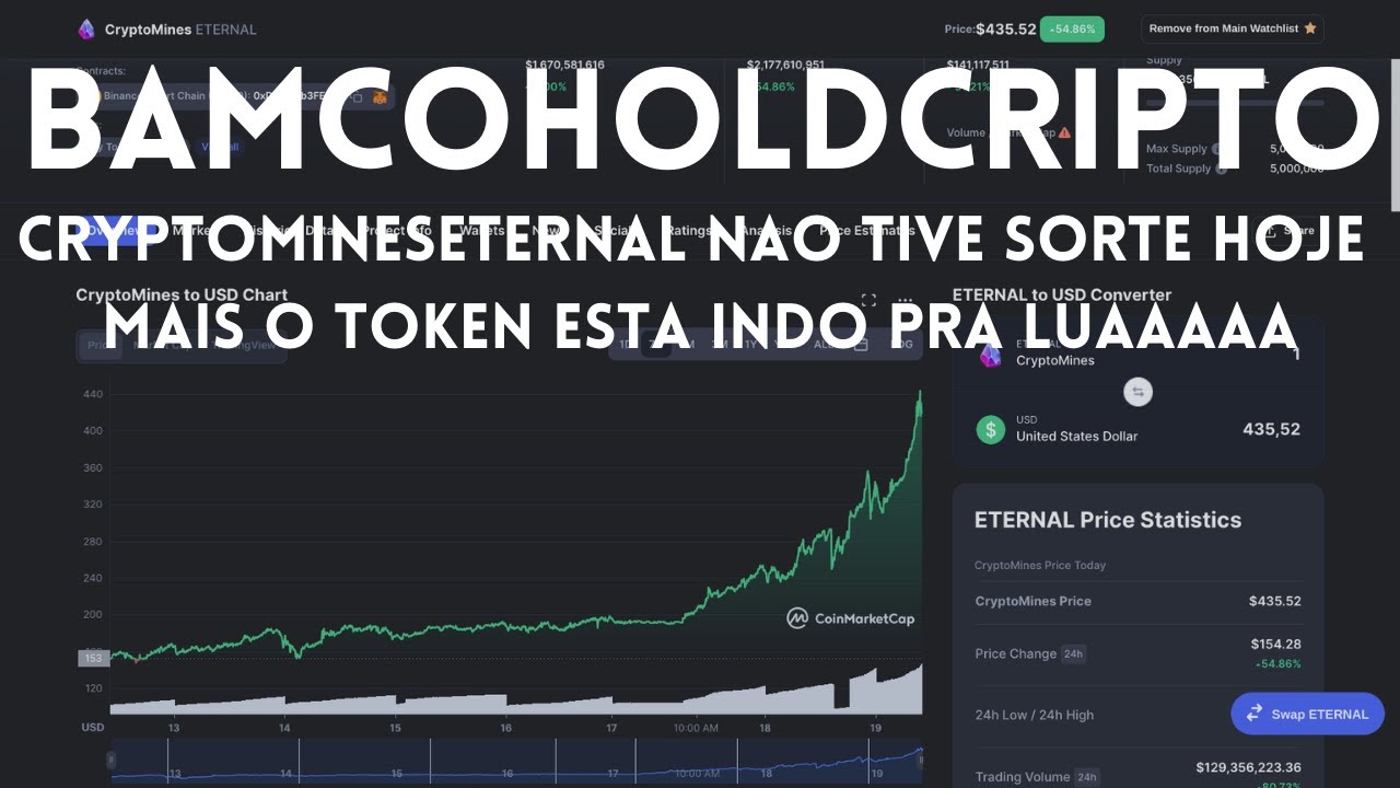 CryptoMines ETERNAL nao tive sorte hoje  mais o token esta indo pra luaaaaa