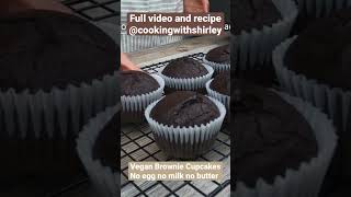 Vegan Brownie Cupcakes. No egg no milk no butter cupcakes. #egglesscupcakes #vegancupcakes