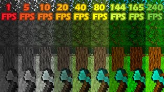 Minecraft 1fps vs 5fps vs 10fps vs 20fps vs 40fps vs 80fps vs 144fps vs 165fps vs 240fps