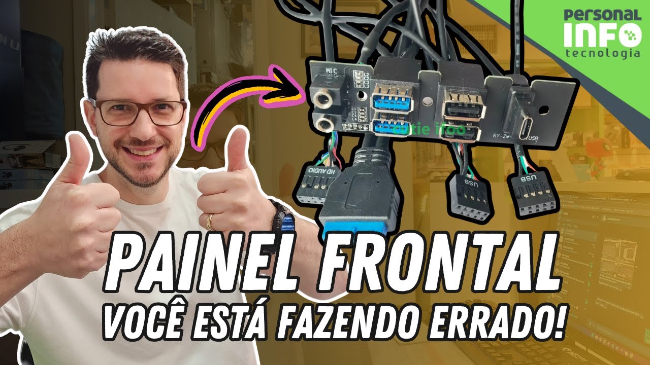 Painel Frontal em 4 SETUPS diferentes. Botão power, reset, audio e USB ...