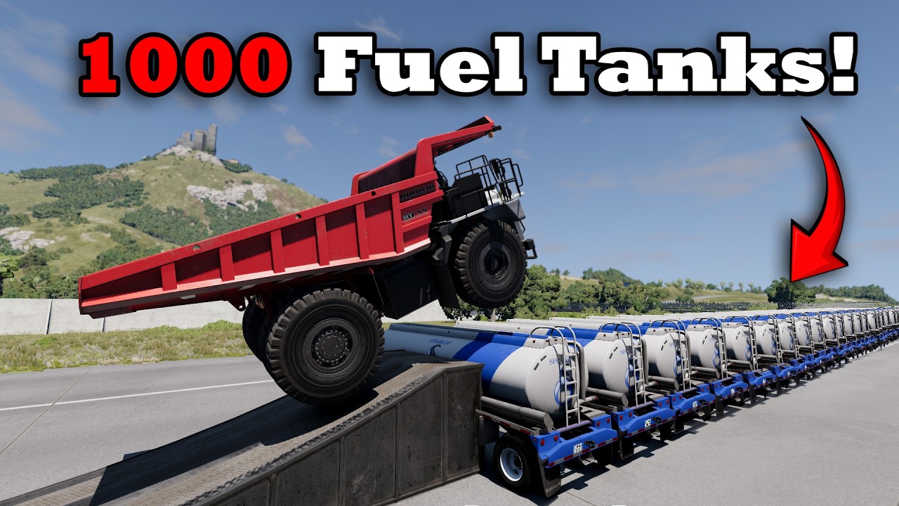 1000 Fuel Tanks VS Cars! | Can Cars Survive?😨