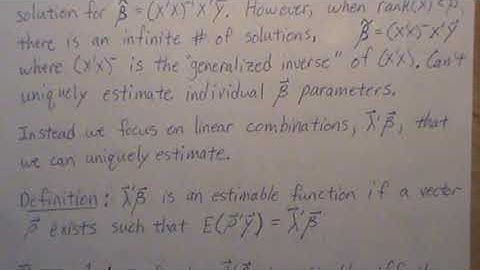 Estimability (part 1/4): Necessary and Sufficient Conditions