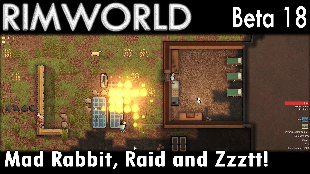 Mad Rabbit, Raid and Zzztt! | RimWorld Gameplay | Beta 18 | EP 2 | Season 1