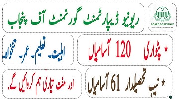 Punjab Revenue Department Latest Patwari Jobs 2025 | New Tehsildar & Naib Tehsildar Vacancies 2025