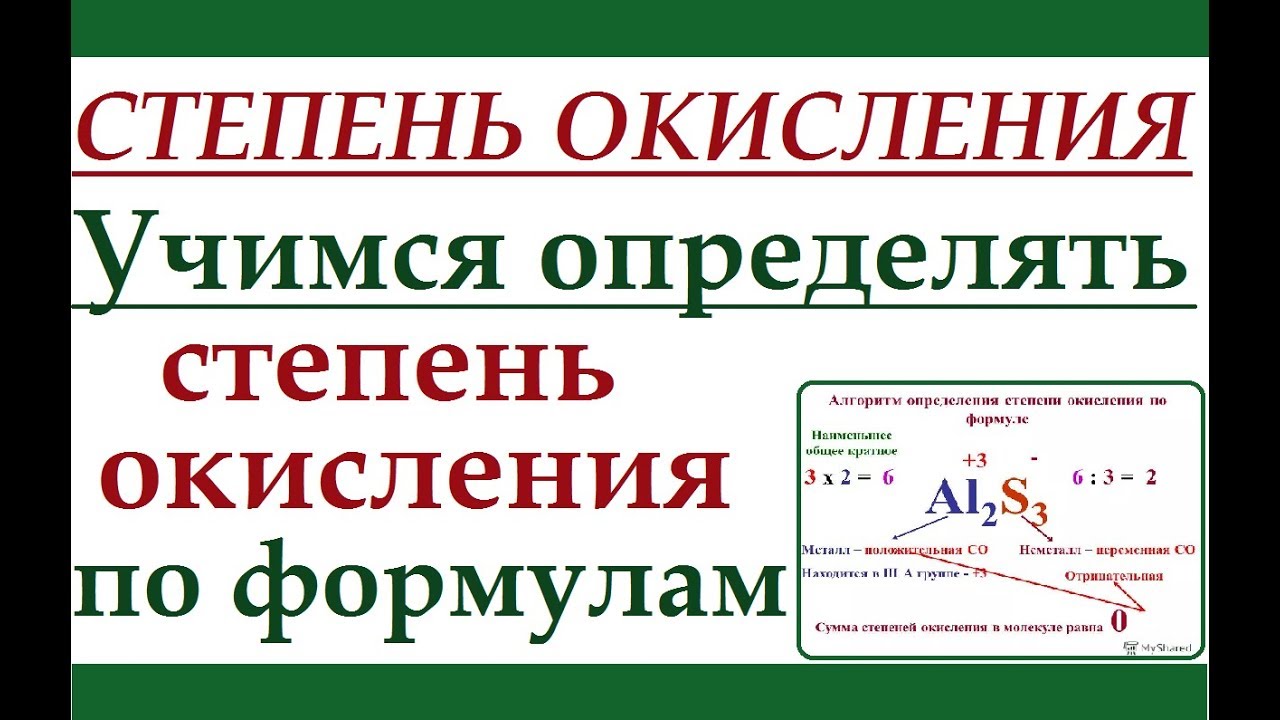 Степень окисления. Учимся определять степень окисления по формулам.