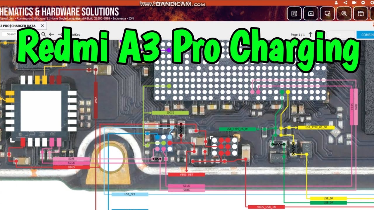 Redmi A3 Pro Charging Ways Diagram | Jumper Solution | Full Hardware Repair Charging IC Jumper Ways