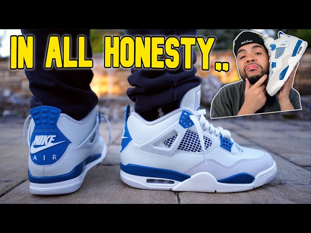 These Shocked ME! Jordan 4 Military Blue REVIEW + ON FEET - YouTube