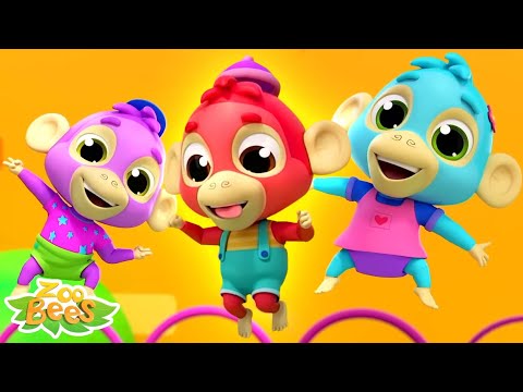 Five Little Monkeys, Counting Song for Kids and Kindergarten Rhyme