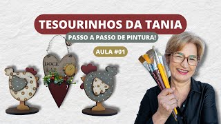 Casal de Galinhas + Pintinho e Coração, PINTURA COUNTRY com TANIA MARQUATO!