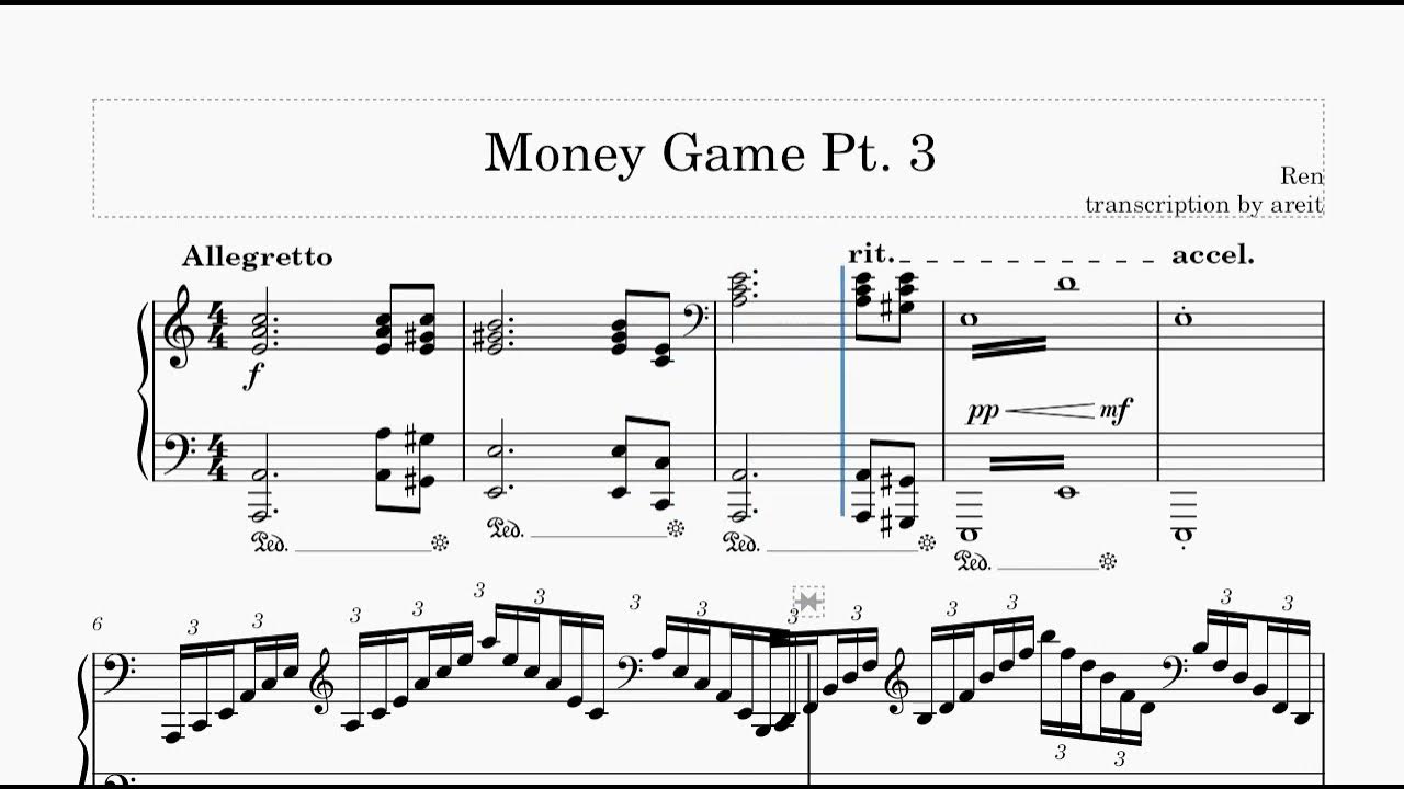 Ren -- Money Game Part 3 (Piano Sheet Music) Ren -- Money Game Part 3 (Piano Sheet Music)