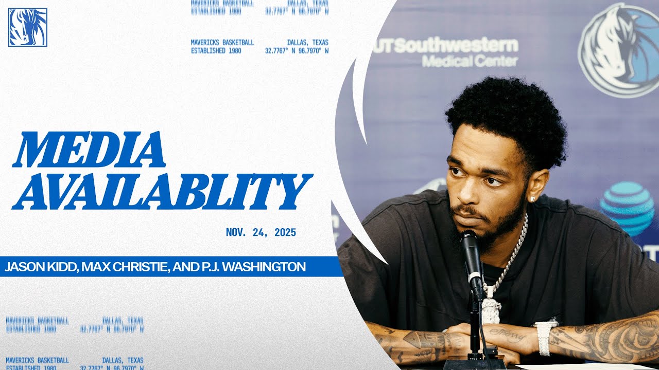 P.J. Washington, Max Christie, & Jason Kidd | Media Availability @ MIA | 11/24/25