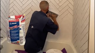 Mapei Ultracolor Plus Max grout! Fast setting Grout! How to. #tilewithme #mapei #grouting #howto 
