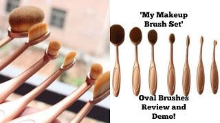 My makeup brush set oval brushes review and demo! | gurp dhaliwal