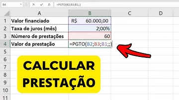 Como calcular a prestação de financiamentos usando a função PGTO no Excel!!