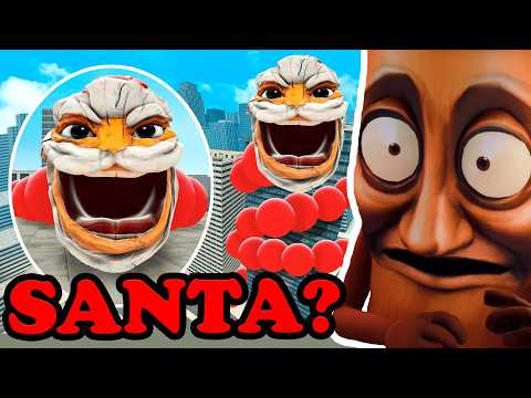 Tung Sahur Reacts - Roblox Hungry Goo Goo Gaga Santa Worm is Hunting Me | Kpop Demon Hunters In Gmod