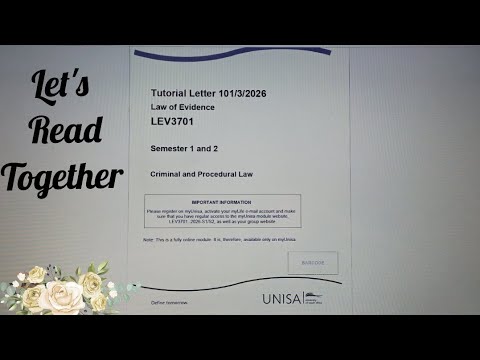 Law of Evidence (LEV3701). Tutorial letter 101 - YouTube