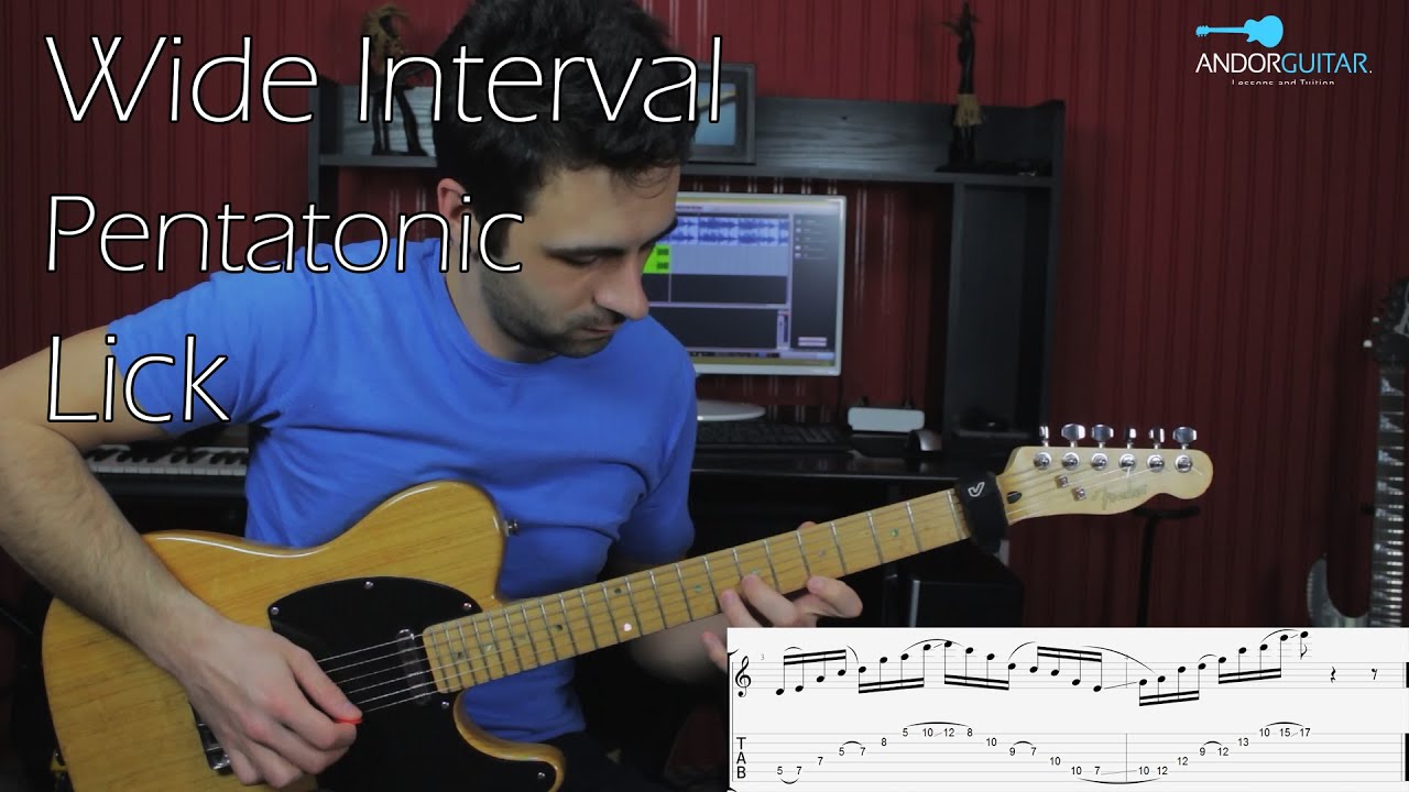 Rock Fusion Lick - Wide Interval Pentatonic Guitar Lick