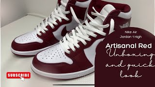 Nike Air Jordan 1 High Artisanal Red Unboxing and Quick Look