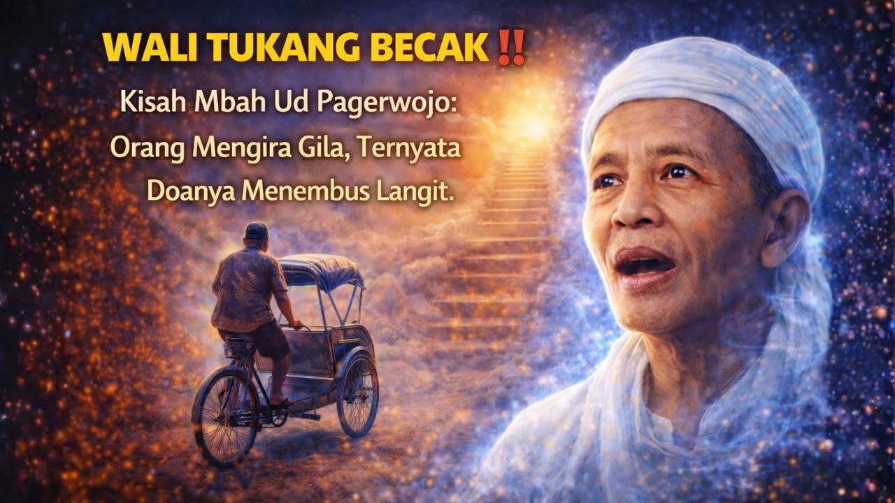 WALI TUKANG BECAK ‼️ Kisah KH Ali Mas'Ud Pagerwojo: Orang Mengira Gila, Doanya Menembus Langit.