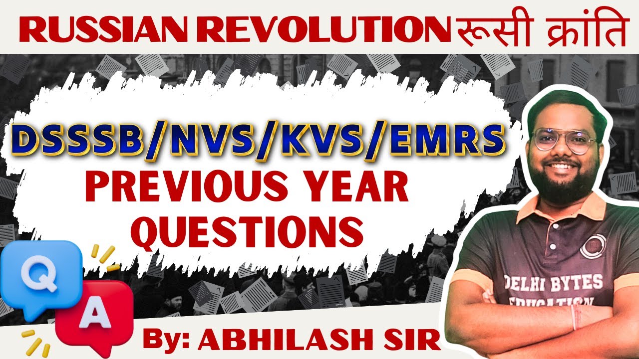 Previous Year Questions on Russian Revolution || TGT Social Science DSSSB | NVS | KVS | EMRS